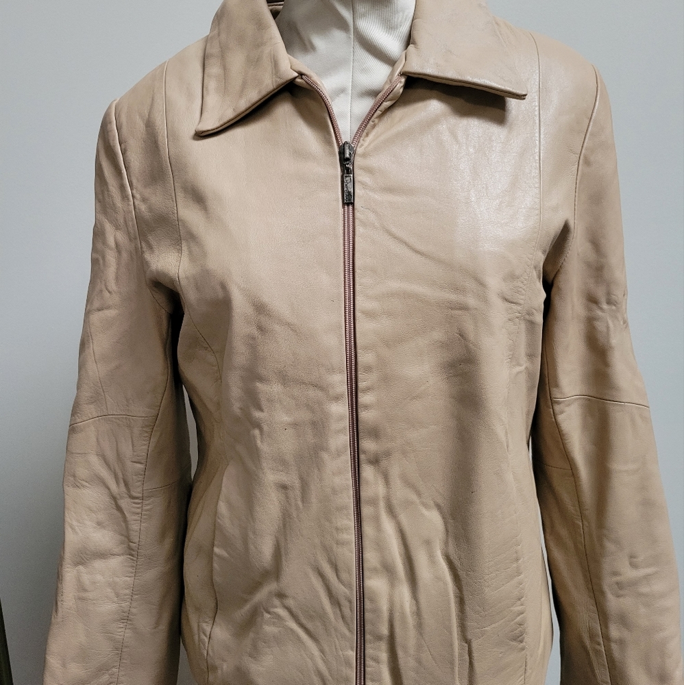 Cream Wilson Leather Jacket
